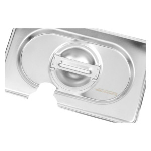 Κάλυμμα GN 1/9 Dynasteel από ανοξείδωτο χάλυβα για γαστρονομικά δοχεία.