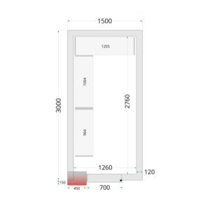 Αρνητικός ψυκτικός θάλαμος TEFCOLD - 1500x3000 | Βέλτιστη μόνωση, πρακτικότητα και ποιότητα.