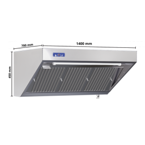 Κρεμαστή απορροφήτρα σνακ 1400 με μοτέρ και LED Dynasteel