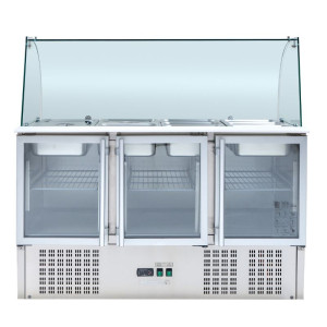 Ψυγείο Σαλάτας 4 GN 1/1 - 3 Γυάλινες Πόρτες - Dynasteel