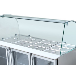 Ψυγείο Σαλάτας 4 GN 1/1 - 3 Γυάλινες Πόρτες - Dynasteel