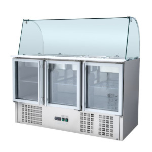 Ψυγείο Σαλάτας 4 GN 1/1 - 3 Γυάλινες Πόρτες - Dynasteel