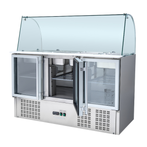 Ψυγείο Σαλάτας 4 GN 1/1 - 3 Γυάλινες Πόρτες - Dynasteel