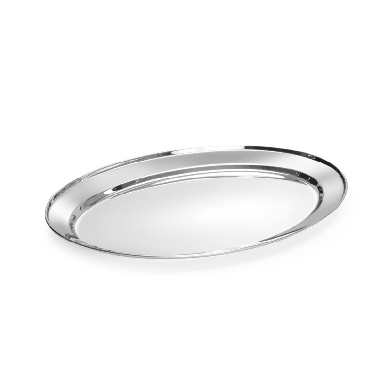 Oval Stainless Steel Plate Large Size - 500 x 350 mm - Brand HENDI - Fourniresto Oval Stainless Steel Plate Large Size - 500 x 350 mm - Brand HENDI - Fourniresto