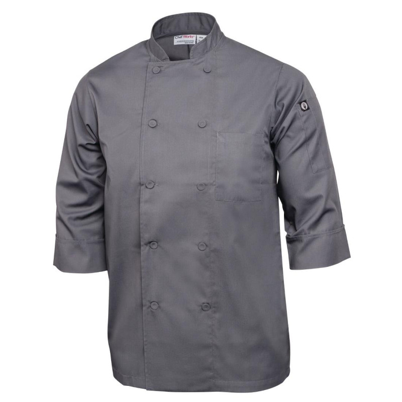 Γκρι μπλούζα μαγειρικής unisex - Μέγεθος XXL - Chef Works - Fourniresto Γκρι μπλούζα μαγειρικής unisex - Μέγεθος XXL - Chef Works - Fourniresto