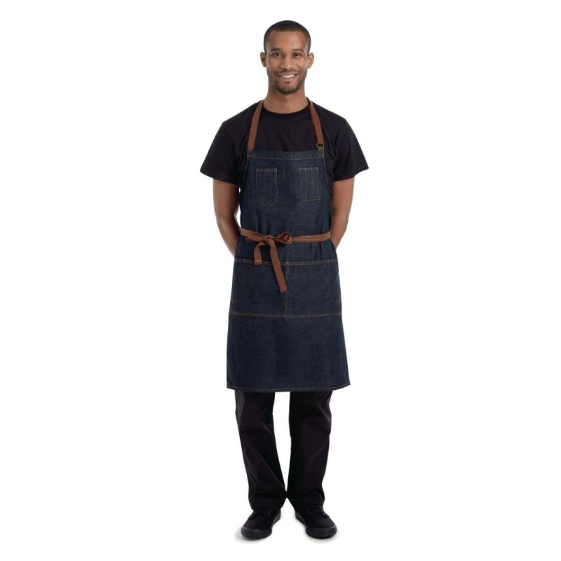 Ποδιά μπατζάρ Indigo Memphis από βαμβάκι 760 x 865 χιλιοστά - Chef Works - Fourniresto Ποδιά μπατζάρ Indigo Memphis από βαμβάκι 760 x 865 χιλιοστά - Chef Works - Fourniresto