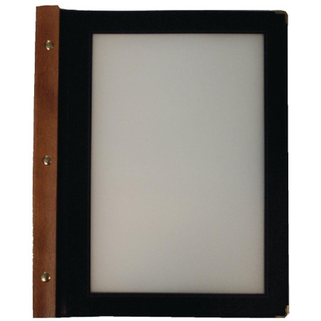 Protège-Menus En Bois Noir A4 - Securit - Fourniresto Protège-Menus En Bois Noir A4 - Securit - Fourniresto