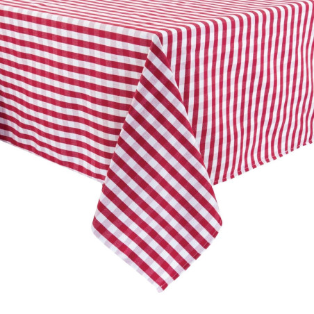 Nappe carrée à carreaux rouges en polyester 1780 x 1780mm - Mitre Essentials - Fourniresto Nappe carrée à carreaux rouges en polyester 1780 x 1780mm - Mitre Essentials - Fourniresto