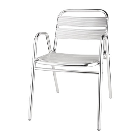 Fauteuils empilables Alu - Lot de 4 - Bolero - Fourniresto Fauteuils empilables Alu - Lot de 4 - Bolero - Fourniresto