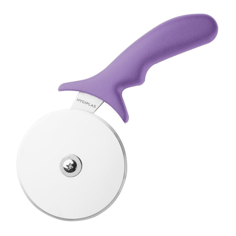 Pizza Cutter Hygiplas: 102mm, Purple Color, Allergens. Pizza Cutter Hygiplas: 102mm, Purple Color, Allergens.