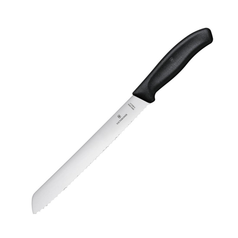 Μαύρο μαχαίρι ψωμιού 21 εκ. Victorinox - Κόβει εύκολα Μαύρο μαχαίρι ψωμιού 21 εκ. Victorinox - Κόβει εύκολα