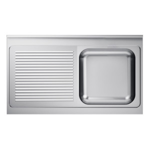Νεροχύτης Inox 1 Γούρνα με Στραγγιστήρι Αριστερά - Π 1200 x Β 700 mm CombiSteel