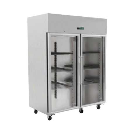Ψυγείο με Θετική Ψύξη 2 Πόρτες Γυάλινες GN2/1 - 1400 L