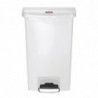 Κάδος με πεντάλ Slim Jim StepOn 50L λευκός - Rubbermaid - Fourniresto
