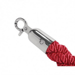 Red and stainless steel twisted welcome cord - 2.5m - Bolero - Fourniresto