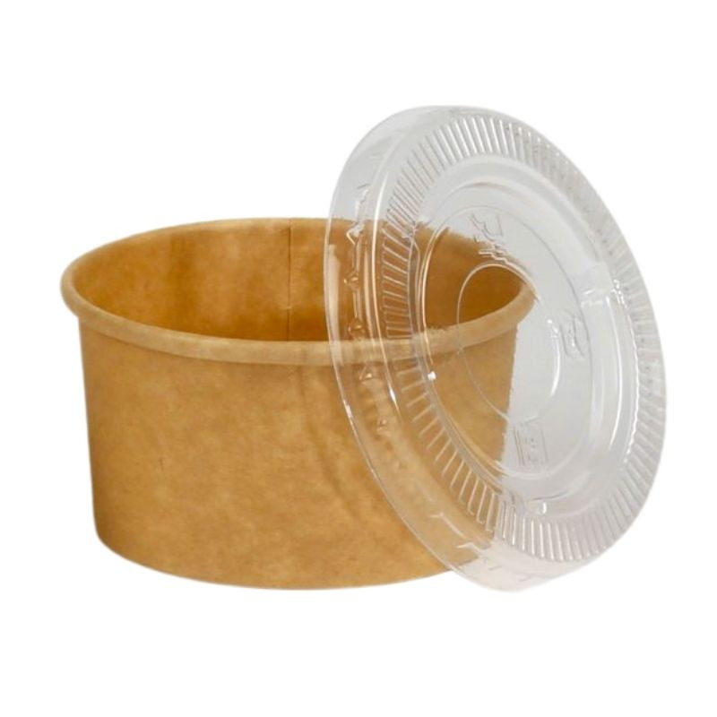 Καπάκι από PET για χάρτινο βαζάκι σάλτσας Kraft 60 ml - Πακέτο με 50 τεμάχια Καπάκι από PET για χάρτινο βαζάκι σάλτσας Kraft 60 ml - Πακέτο με 50 τεμάχια