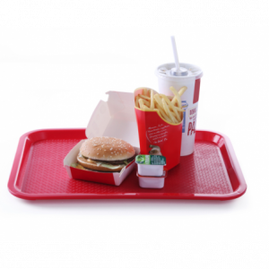 Ορθογώνιο πιάτο Fast Food - Μικρό μέγεθος 265 x 345 χιλιοστά - Κόκκινο