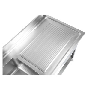 Βυθίστε 1 Δεξαμενή με πλάτη και ράφι - Μ 1400 x Π 700 mm | Dynasteel
